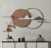 Artistic metal wall decor with detailed branches, landscape base, and wildlife design